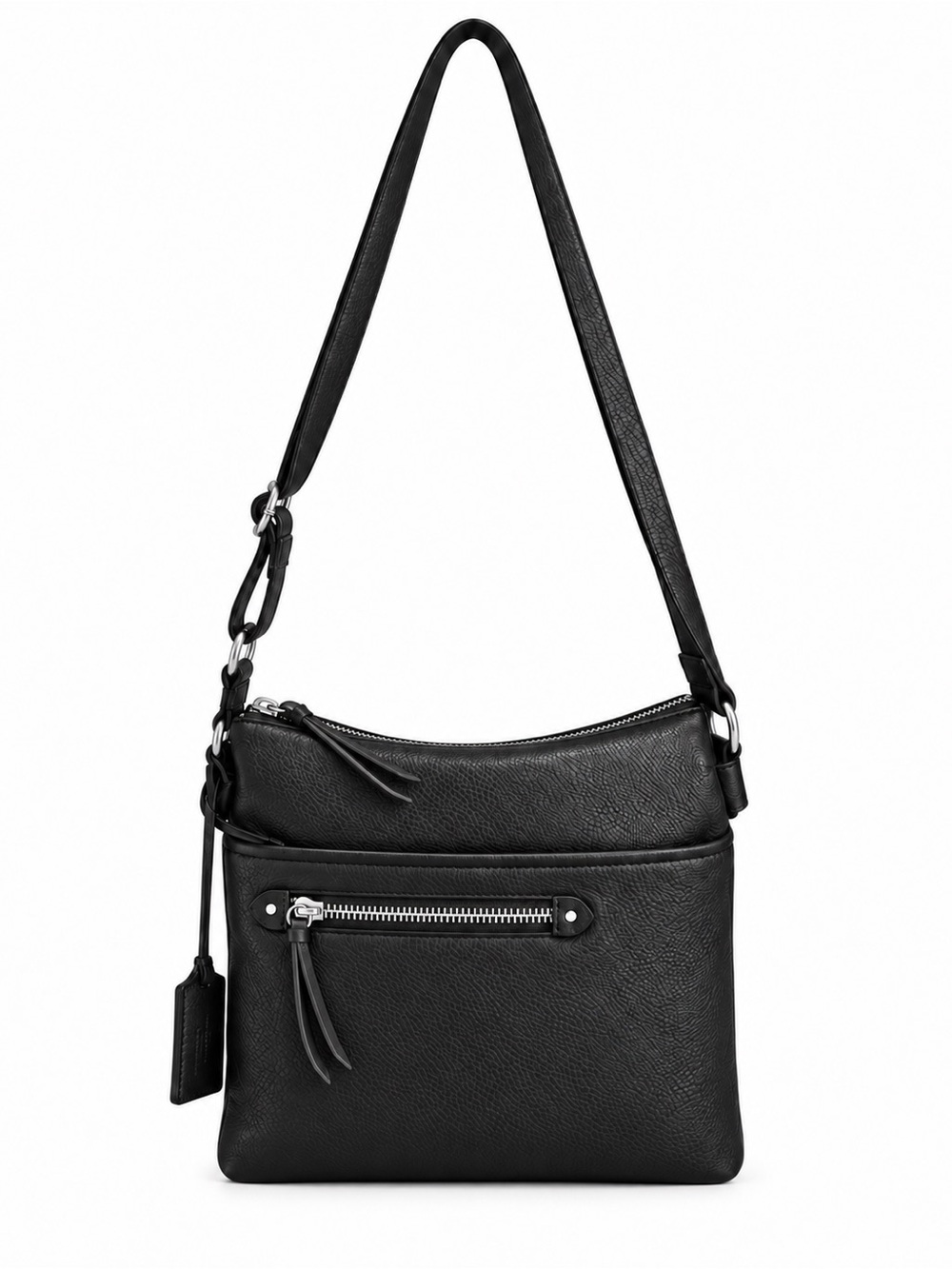 Danier Black Genuine Pebbled Leather Crossbody Bag Like New